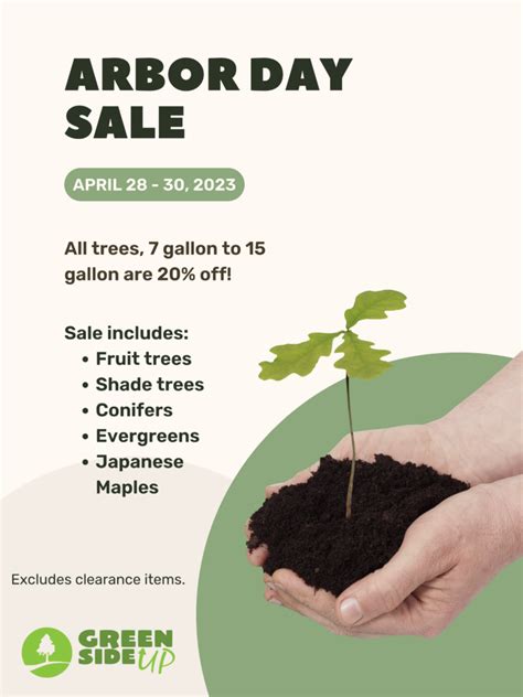Arbor Day Tree Sale Green Side Up Garden And Ts