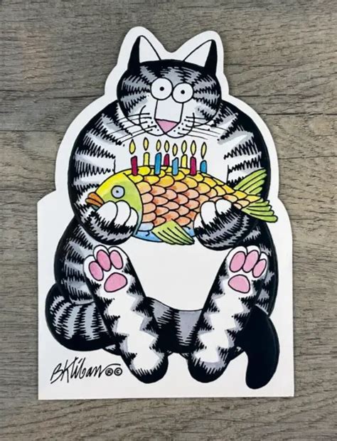 Vintage 1984 B Kliban Cat Greeting Card Happy Birthday You Party
