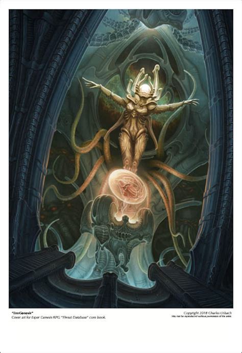 X Sci Fi Art Print Alien Cosmic Horror Lovecraft Biomechanical