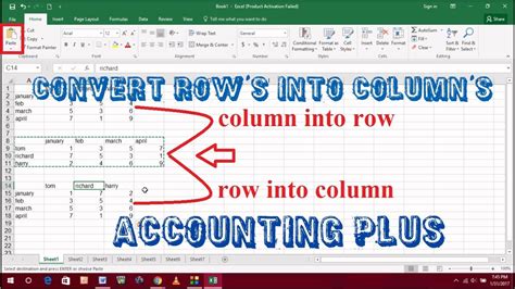 How To Convert Rows To Columns And Columns To Rows In Excel Youtube