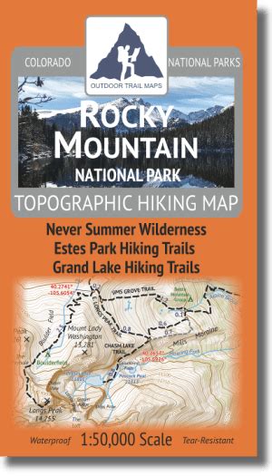 Rocky Mountain National Park Hiking Map Outdoor Trail Maps