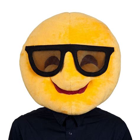 Adult Plush Emoji Emoticon Mascot Full Head Smiley Fancy Dress Mask Ebay