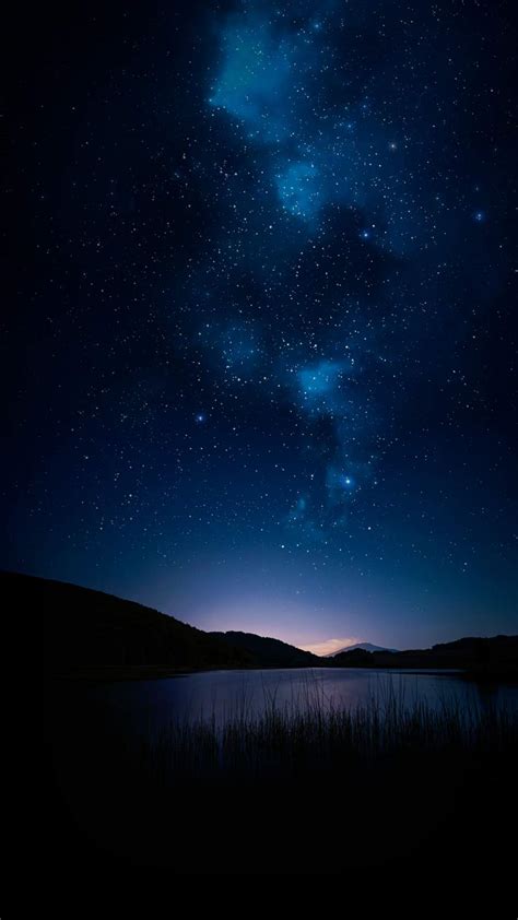 Night Sky Nature Lake Iphone Wallpapers Iphone Wallpapers