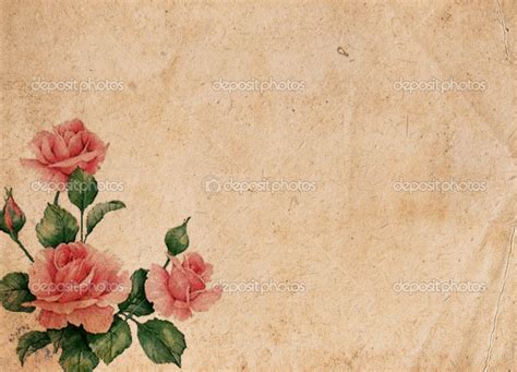 Beautiful Vintage Retro Background With Roses Stock Photo By ©shusik