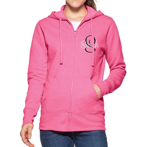 Full Zip Bridal Party Hoodie With Name And Initial Personalized Brides
