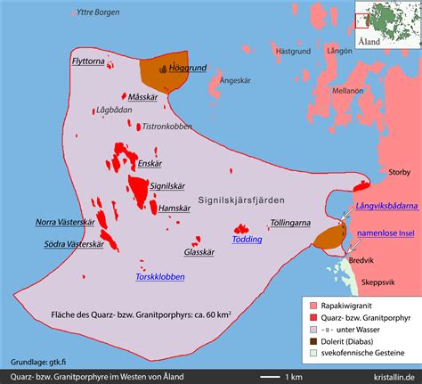 Paddeln auf kajaktour zwischen den schären der alandinseln. Über Porphyre und speziell die von Aland - kristallin.de