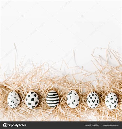 Fancy Easter Eggs In Nest Stock Photo Image By Maximleshkovich