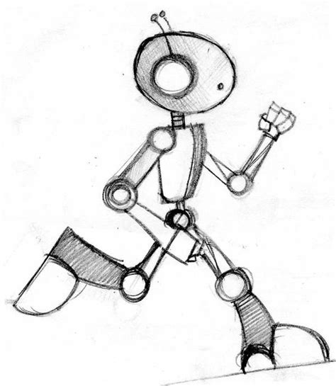 Robot Running Sketch By Tcdes On Deviantart