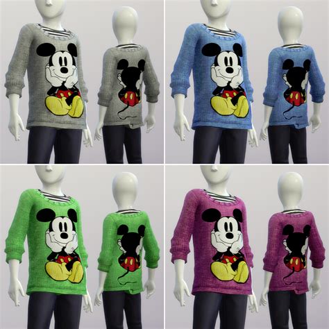 Sims 4 Ccs The Best Mickey Mouse Sweaters For Boys And Girls By Rusty