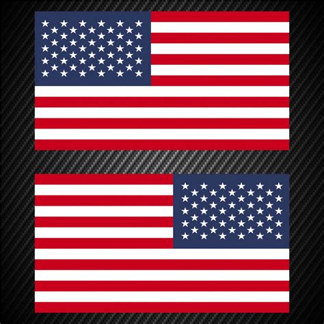 United States Of America American Flags Reversed Decals Etsy