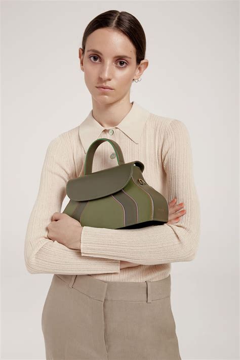 marieta khaki green bags luxury leather bag genuine leather bags