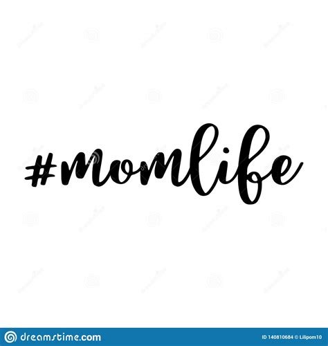 Momlife Text Or Word Hashtag Isolated On White Background Motherhood