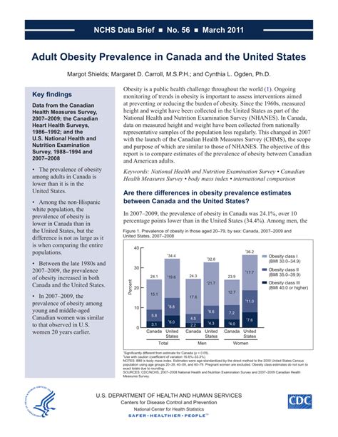 Pdf Adult Obesity Prevalence In Canada And The United States