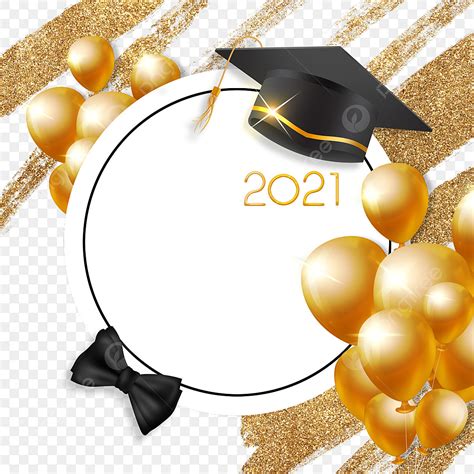 Graduation Balloons Clipart Transparent Background Golden Balloon 2021