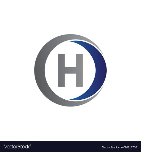 Initial Letter H And Circle Icon Logo Modern Vector Image