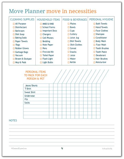 Move Planner Printables To Help Make Your Move Easier