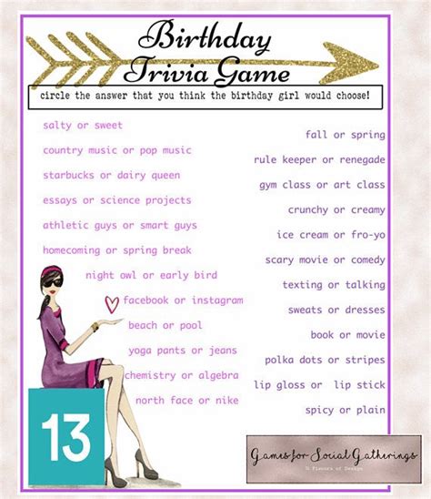 Birthday Party Game Great For 13th 16th 21st Or Any Birthday Party
