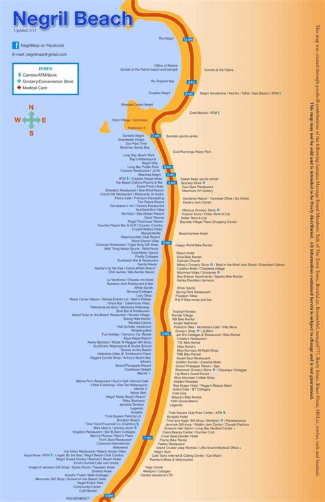 Map Of Negril Jamaica Resorts Map Of Resorts Negril Jamaica Caribbean Americas