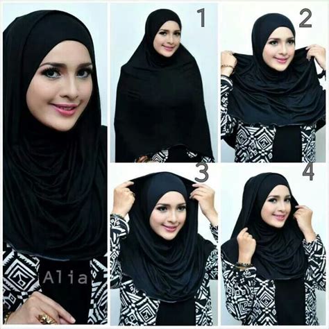 Classy Simple Black Hijab Tutorial Step By Step Hijabiworld