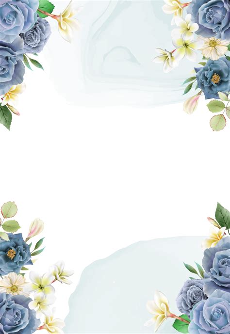 Elegant Royal Blue Roses Wedding Invitation Card 18876636 Png