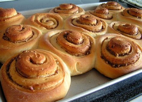 Homemade Cinnamon Rolls Butter With A Side Of Bread