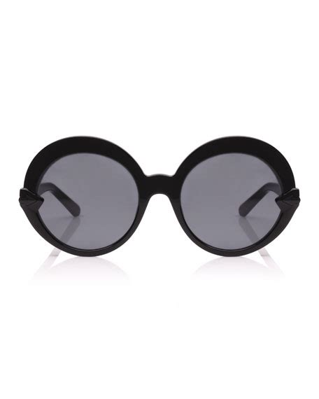 Karen Walker Romancer Round Acetate Sunglasses Neiman Marcus