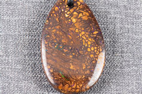 Boulder Opal Leather Necklace 39mm X 23mm Etsy