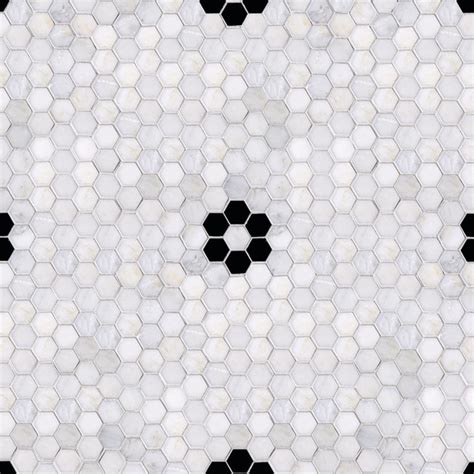 Parramore 3cm Hexagon With Flower Mosaic Eclectic Tile Other By