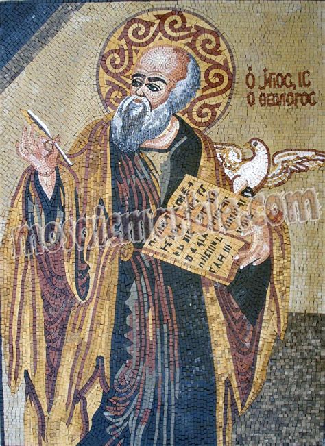 Saint John The Evangelist Greek Byzantine Mosaic Mosaic Marble
