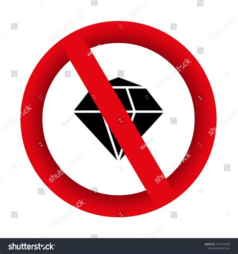 No Jewelry Forbidden Sign Vector Icon Stock Vector Royalty Free