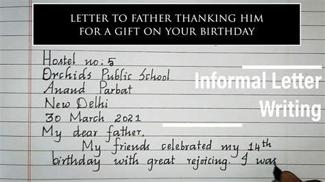 Write A Letter To Your Father Thanking Him For The Birthday T