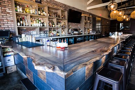 Okra Cookhouse & Cocktails Live Edge Bar Top | Porter Barn Wood