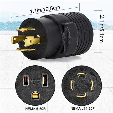 30 Amp Rv Power Cord Male To 50 Amp Female 4 Prong Generator Adapter