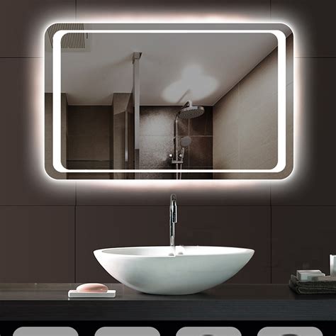 Large Led Bathroom Mirror Lighted Vanity Wall Makeup Touch Button Fogless 24x32 Ebay
