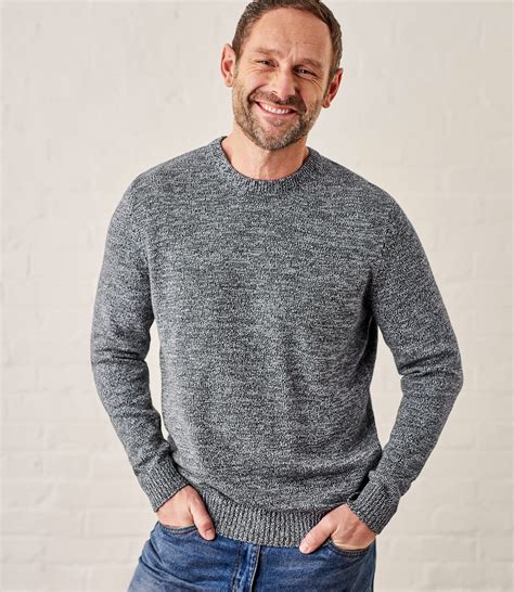 Light Grey 100 Cotton Crew Neck Jumper Woolovers Uk