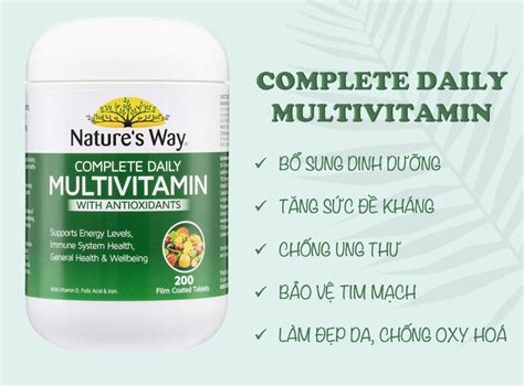 Vitamin Tổng Hợp Natures Way Complete Daily Multivitamin 200 Viên Có