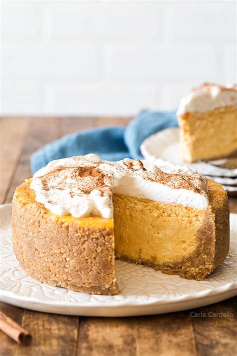 I used some gold foil lined cup cake holders and some in paper liners. 6 Inch Pumpkin Cheesecake Recipe - Homemade In The Kitchen