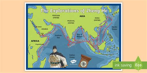 Zheng He Explorer Map Teacher Made Twinkl