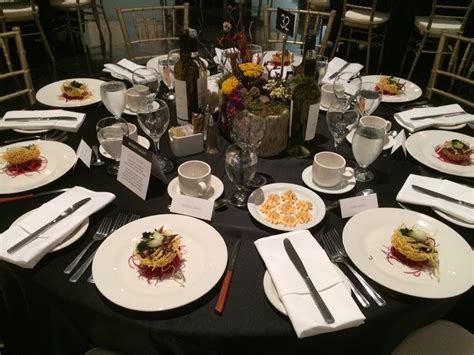 WAG Gala - Preplated Appetizer with tables set | Winnipeg art gallery ...