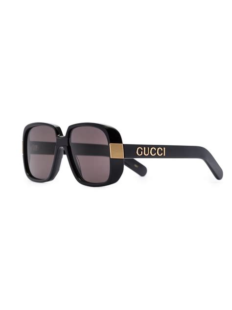 Gucci Oversized Frame Glasses In Black Modesens