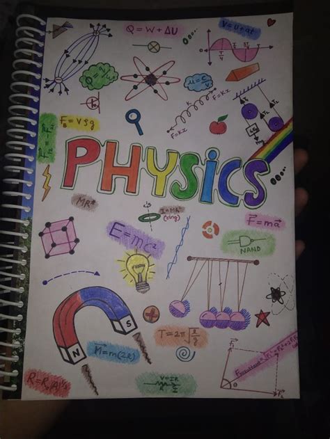 Physics Cover Page Book Cover Page Design Hand Lettering Art Book