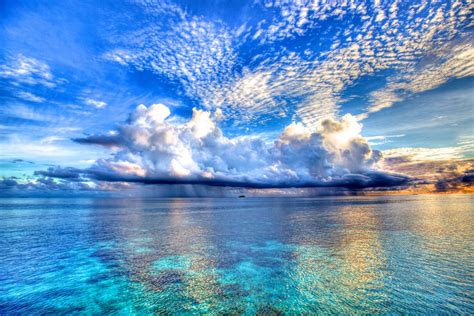 Maldives Landscape Beauty Nature Sky Cloud Ocean Beach Wallpaper