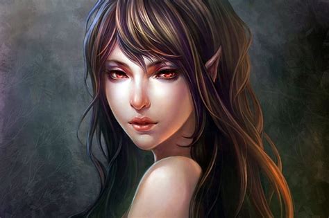 Wallpaper Girl Fantasy Long Hair Red Eyes Lips Face Hot Sex Picture