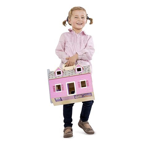 Melissa And Doug Fold And Go Wooden Dollhouse By Jr Company