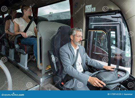 Picture Male Bus Driver With Passengers Stock Image Image Of Auto Vehicle 173914125