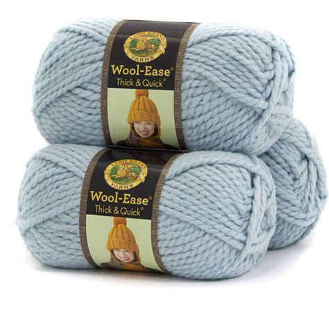 Lion Brand Yarn Wool Ease Thick And Quick Glacier Classic Super Bulky
