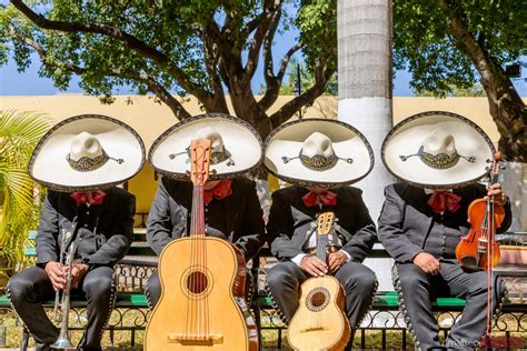 Musicians With Sombrero Doing A Siesta Yucatan Mexico Royalty