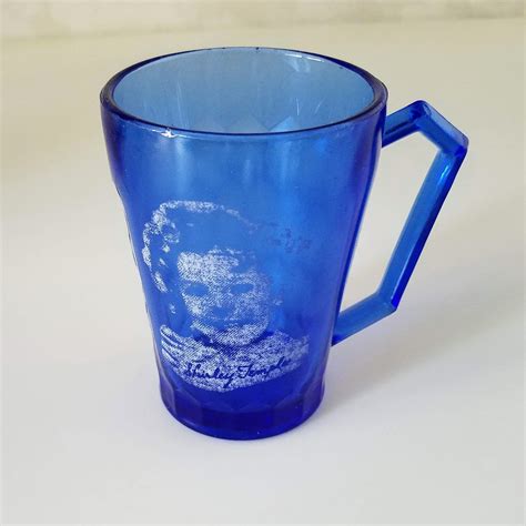 Blue Depression Glass Shirley Temple Mug Pressed Blue Glass Mug From 1930s Or 1940