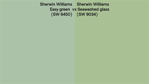 Sherwin Williams Easy Green Vs Seawashed Glass Side By Side Comparison