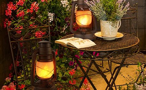 Led Vintage Lantern Battery Operated Realistic Flicker Flame Hanging